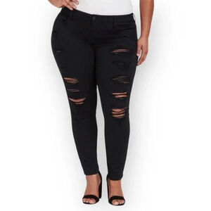 Torrid Classic Skinny Distressed Jean Vintage Stretch Black 26R